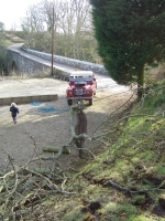  at the bottom again, and dragging down the snagged one - bit of ploughing in the loose gravel.